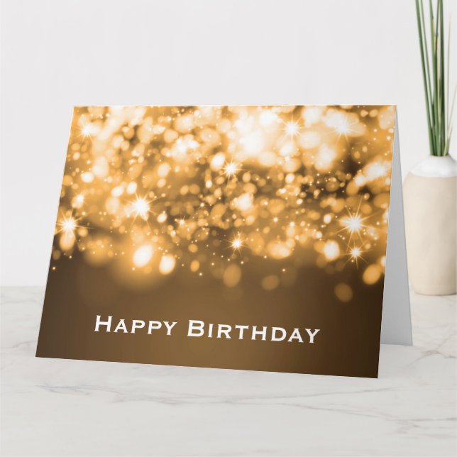 Carte Anniversaire Éclairage Or (Devant)