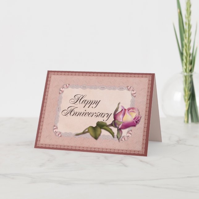 Carte Anniversaire élégant de dentelle (Devant)