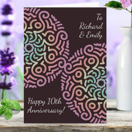 Carte Anniversaire élégant du Mariage Red Boho Mandala