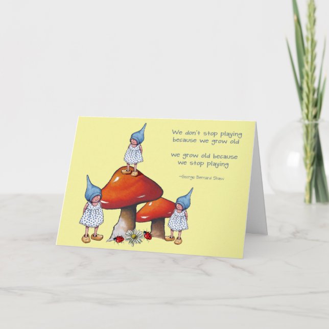 Carte Anniversaire en croissance, Art Imaginaire : Gnome (Devant)