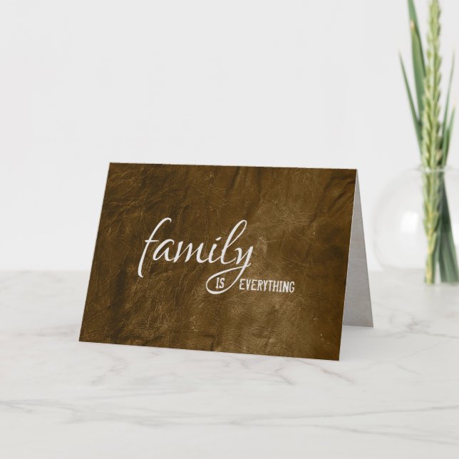 Carte anniversaire en cuir marron pour gendre (Devant)