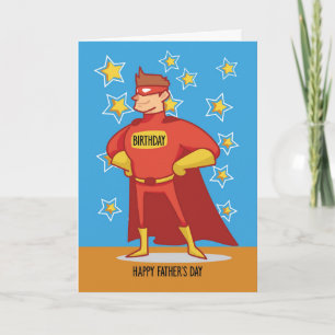 Carte Anniversaire en Fête des pères, Superhero