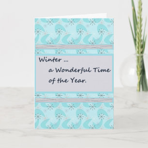 Carte Anniversaire en hiver pour les flocons de neige bl