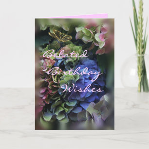 Carte Anniversaire en retard - hydrangea 5409-personnali
