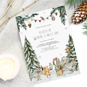 Carte Anniversaire Enchanté en Forêt d'Hiver