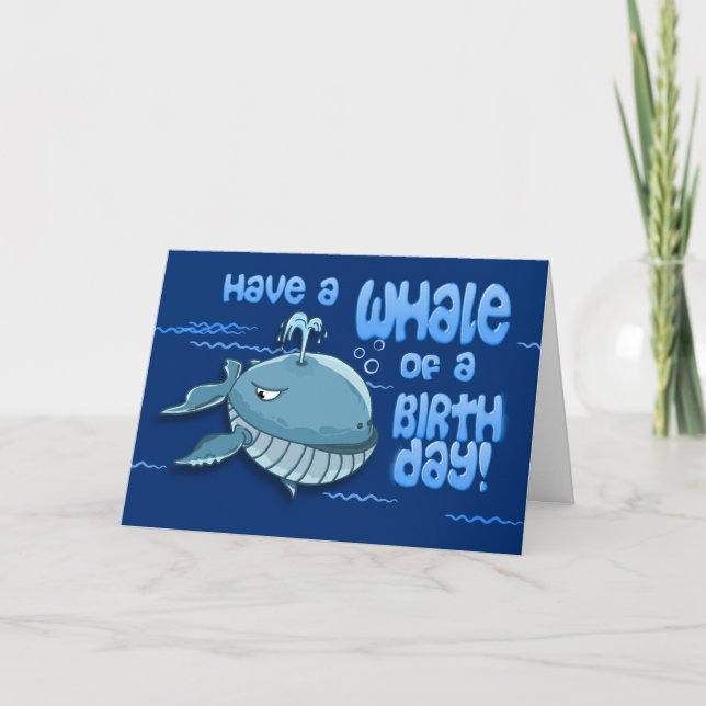 Carte Anniversaire épique de baleine (Devant)