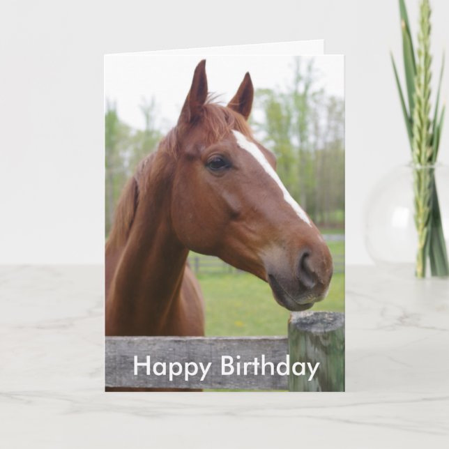Carte Anniversaire équestre de chasseur de cheval (Devant)