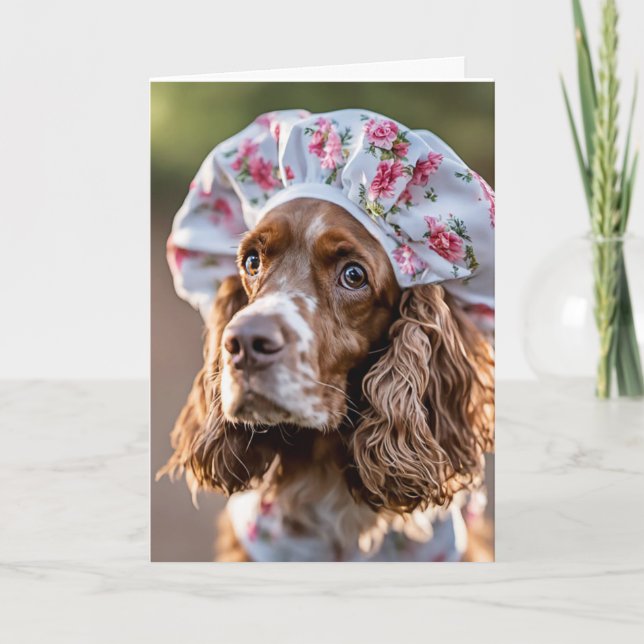Carte Anniversaire Espagnol avec Casquette de douche (Devant)