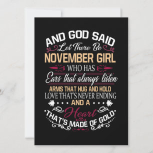 Carte Anniversaire   Et Dieu A Dit Qu'Il Y Ait Novembre 