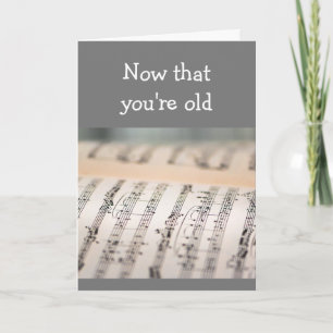 Carte Anniversaire Éteindre Musique Amusant Vieux Timbre