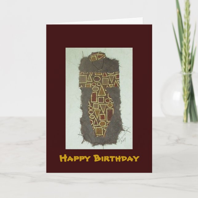 Carte Anniversaire ethnique de femme de fil joyeux (Devant)