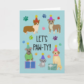 Carte Anniversaire Faisons des chiens pawty
