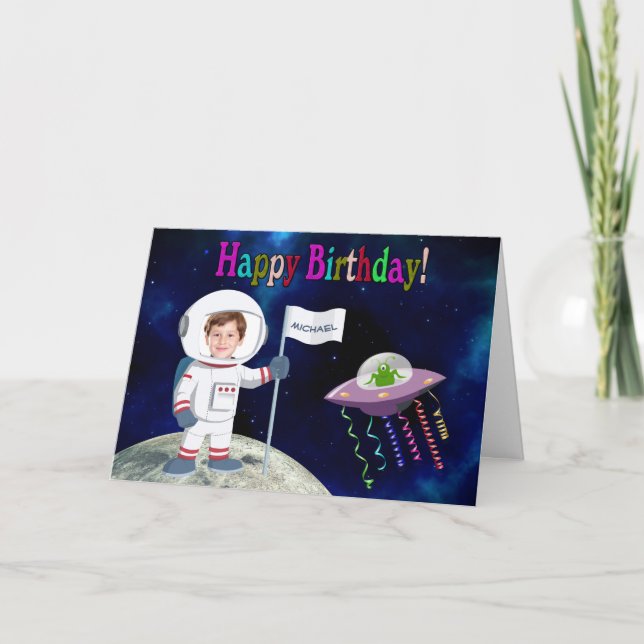 Carte Anniversaire fait sur commande d'astronaute de (Devant)