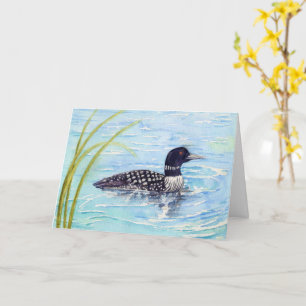 Carte Anniversaire Faune Loon Blue Waters Détendez-vous 