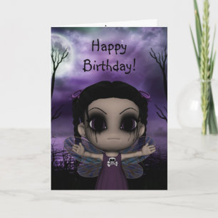 Carte Anniversaire féerique gothique 3 d'amusement