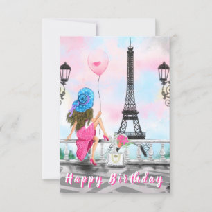 Carte Anniversaire Femme À Paris - Romantique