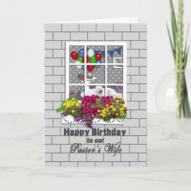 CARTE ANNIVERSAIRE - FEMME DE PASTOR - REGARDER À LA FÊT (Devant)