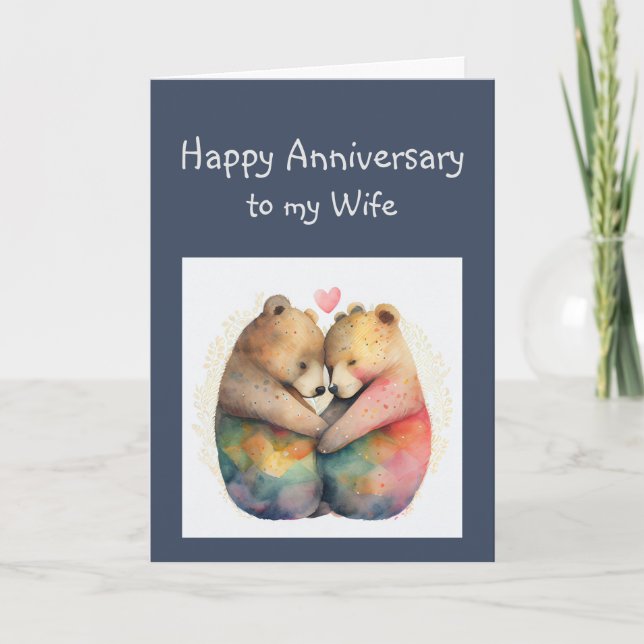 Carte Anniversaire Femme Honey Ours Animaux (Devant)