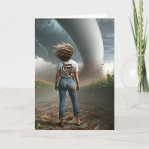 Carte Anniversaire Femme Storm Chaser regarder une torna