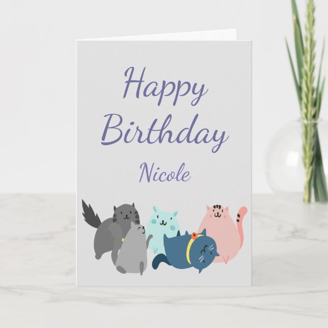 Carte Anniversaire Femmes Collect Chats Beaucoup de patt (Devant)