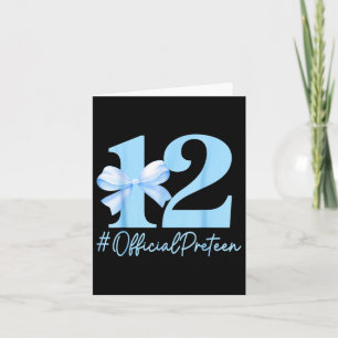 Carte Anniversaire Fille Bleue Coquette Bow 12 ans Offic