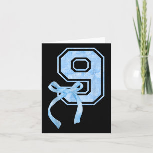 Carte Anniversaire Fille Bleue Coquette Bow 9 Anniversai