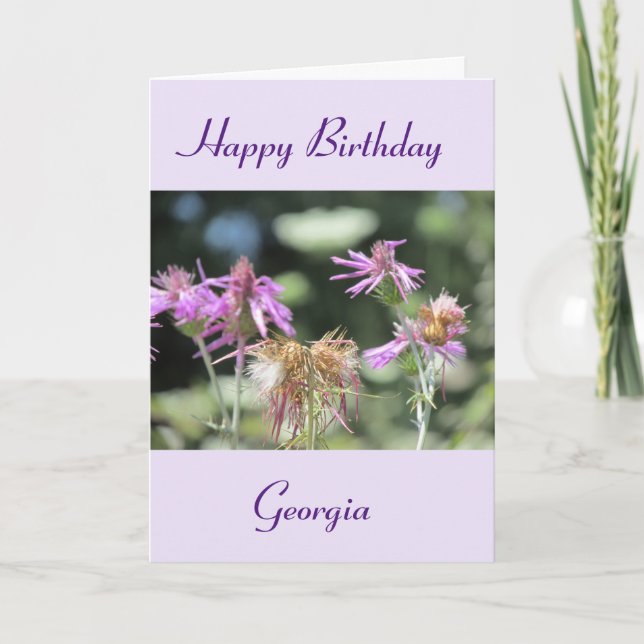 Carte Anniversaire Fleur sauvage de Corfu Lilac (Devant)