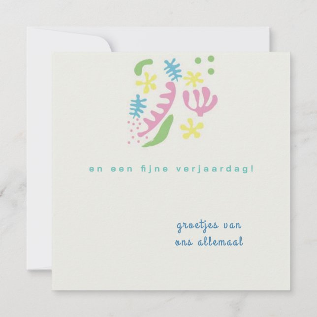 carte anniversaire fleurs abstraites (Dos)