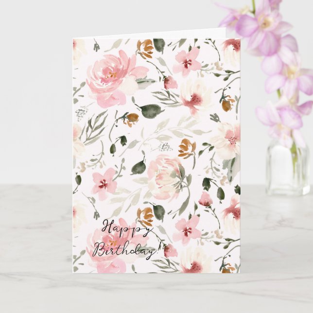 Carte Anniversaire floral bohème (Orchidée)