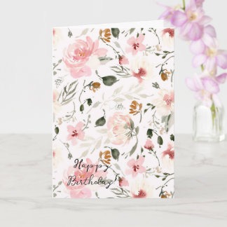 Carte Anniversaire floral bohème