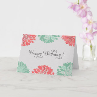 Carte Anniversaire floral de Coral et Mint Dahlia