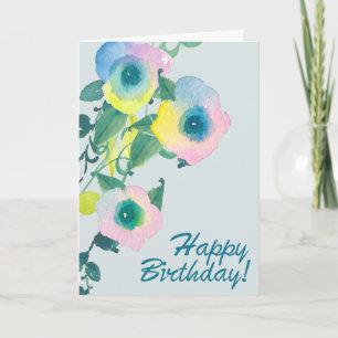 Carte Anniversaire Floral de pois doux