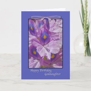 Carte Anniversaire, floral, lis, filleule