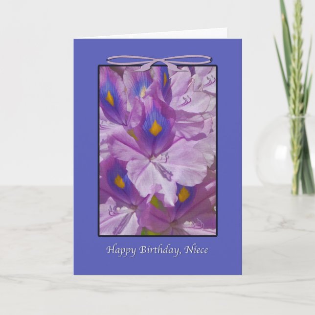 Carte Anniversaire, Floral, Lys, Nièce (Devant)