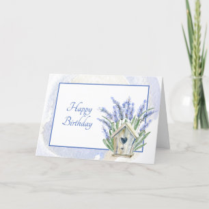 Carte Anniversaire Floral Rustique Blue Lavender