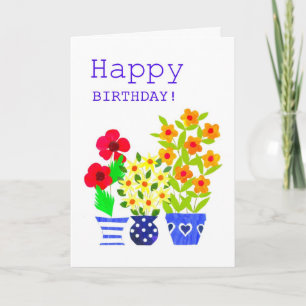 Carte Anniversaire - Flower Power