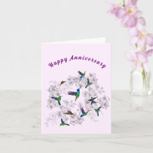 Carte Anniversaire Flying Spring Birds