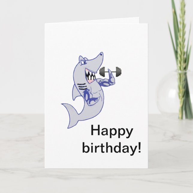 Carte Anniversaire fort de requin (Devant)