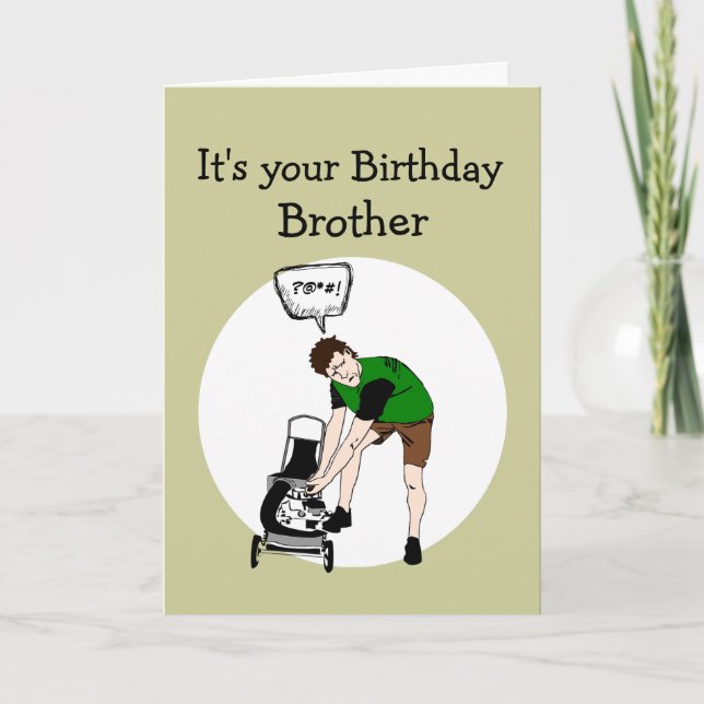 Carte Anniversaire Frère Drôle Insulte tondeuse (Devant)