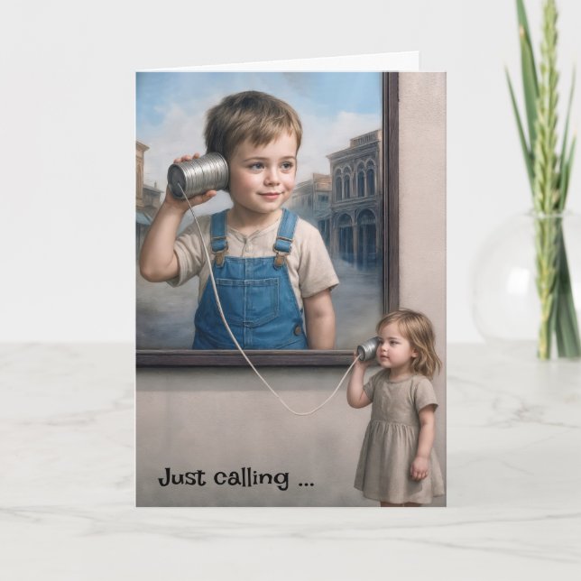 Carte Anniversaire Garçon et Fille avec Téléphones Tin C (Devant)