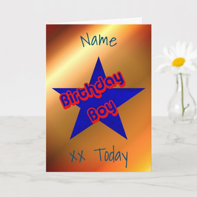 Carte Anniversaire Garçon mignon Anniversaire personnali (Petite plante)