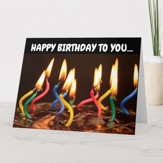 CARTE ANNIVERSAIRE GÂTEAU BOUGIES SURDIMENSIONNÉE (Devant)