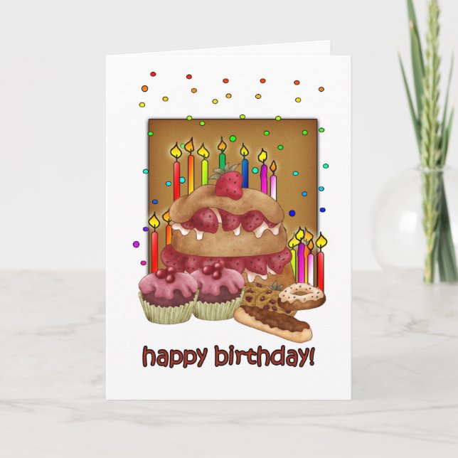 Carte Anniversaire - Gâteaux Cookies Coupe Gâteaux (Devant)