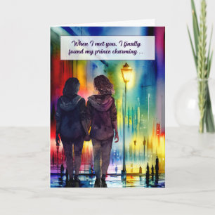 Carte Anniversaire gay du conjoint lesbien Arc-en-ciel