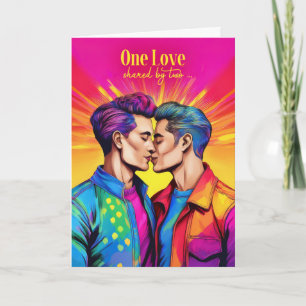 Carte Anniversaire gay partenaire Rainbow Pop Art LGBTQ