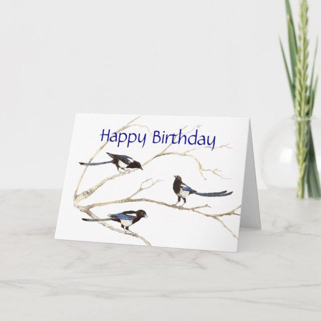 Carte Anniversaire Général, Magpie Birds (Devant)