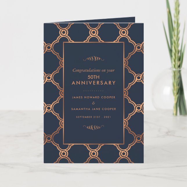 Carte Anniversaire Géométrique vintage Art Déco (Devant)