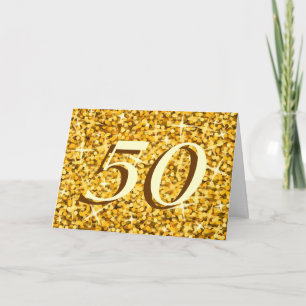 Carte anniversaire Glitz "Gold" '50'
