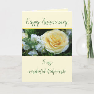 Carte Anniversaire Godparents Rose jaune