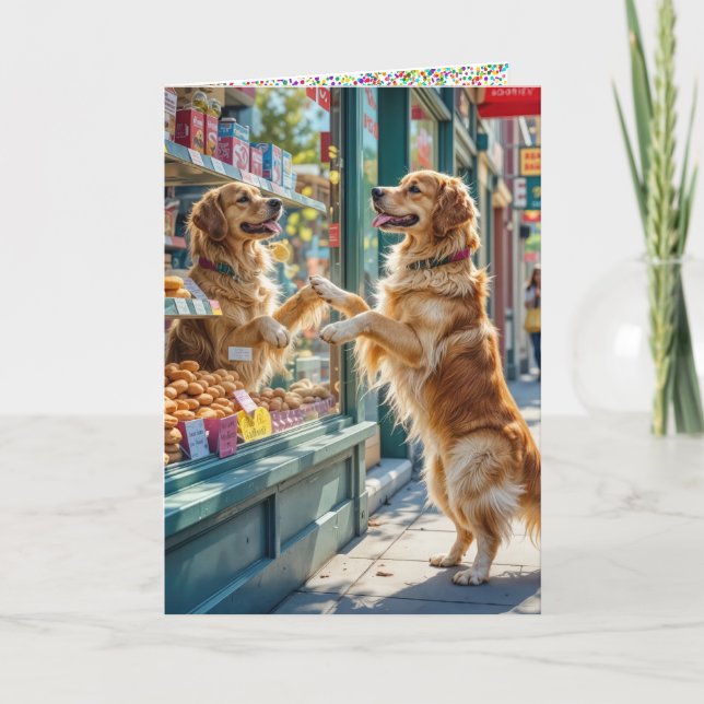 Carte Anniversaire Golden Retriever (Devant)